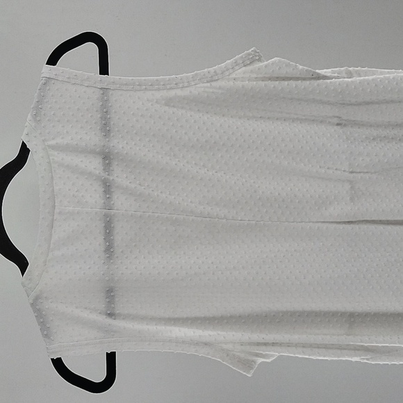 Lane Bryant White Dotted Swiss Tiered Tank Top - Picture 8 of 11